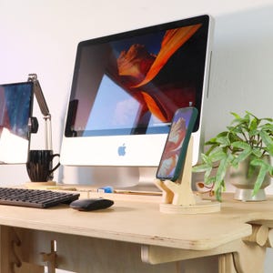 Adjustable Standing Desk: Ergonomic Scandinavian Wood Computer Stand image 18