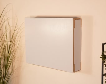 Plywood Folding Wall Desk: Space-Saving Laptop Workstation