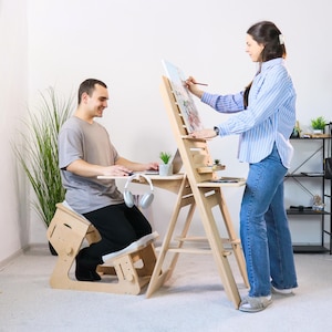Adjustable Plywood Standing Desk: Artist Workstation, Ergonomic Home Office