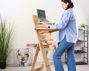 Adjustable Standing Desk: Ergonomic Plywood Sit Stand Desk