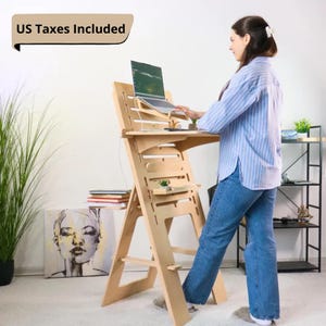 Adjustable Standing Desk: Ergonomic Plywood Sit Stand Desk