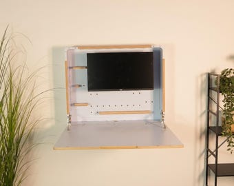 Compact Wall Desk for Home Office – Fold-Down Wooden Workspace