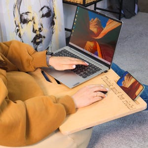 Laptop Stand Plywood Lak Desk Tray for Bed Work From Home Office Furniture Lap Table Coworker Custom Gift Home Board Desk for Laptop