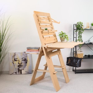 Adjustable Standing Desk Easel: Plywood Drafting Table, Artist Gift
