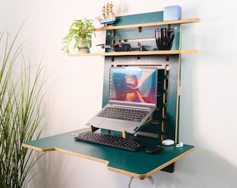 Adjustable Wall Mounted Desk: Space-Saving Floating Standing Workstation for Home Office
