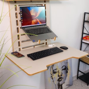 Murphy Desk Wall Mounted Plywood Desk Standing Table Custom Space-Saving Office Furniture Wall Desk Personalized Murphy Table Custom