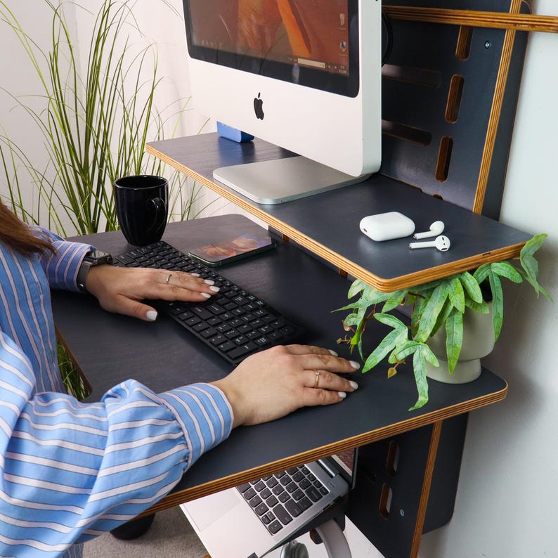 Wall Mounted Standing Desk: Adjustable Height, Space Saving, Modern Office image 20
