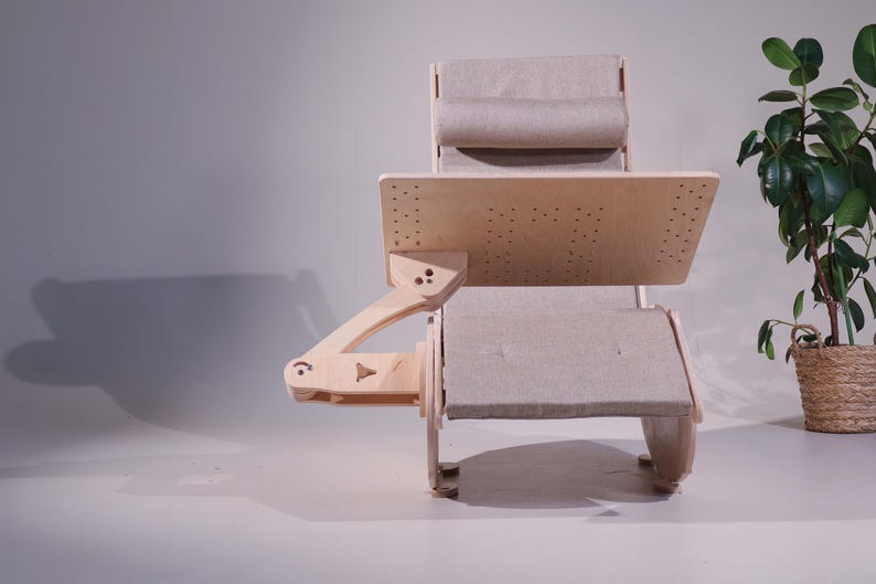 Adjustable Wooden Lounge Chair with Laptop Tray - Garden & Office image 15