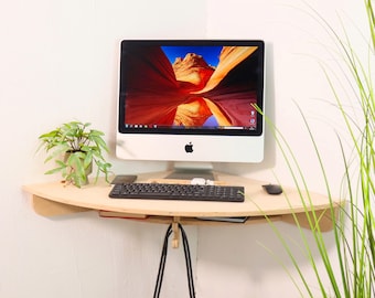 Corner Wall Desk – Floating Space Saving Desk for Small Home Office