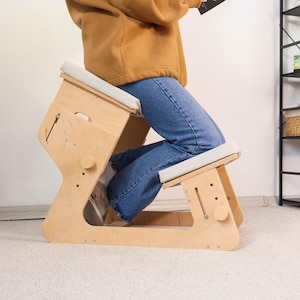 Kneeling Chair Plywood Office Furniture Kneel Chair with Cushion Support Stool Unique Posture Reading Office Chair Office Gift Custom