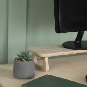 Computer Desk Wooden Plywood Furniture Home Office Desk with Flowerpot Stand Writing Table with Monitor Stand Office Gifts Home Workstation image 4