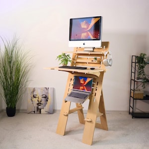 Adjustable Wooden Standing Desk: Artist Drafting Table, Home Office Furniture