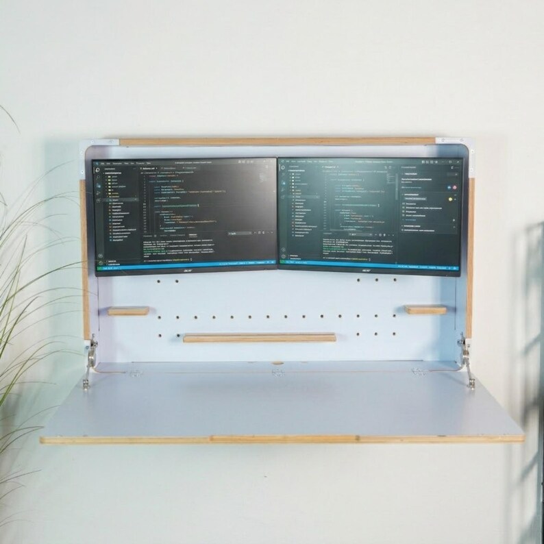 Murphy Desk for Dual Monitors – Space Saving Home Office Setup - Etsy UK