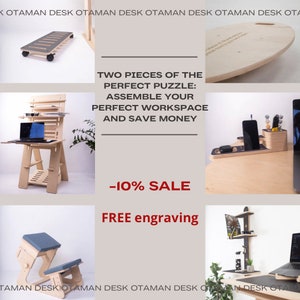 Plywood Furniture Standing Desk Adjustable Home Office Table Custom Computer Desk Wooden Office Furniture Modern Desk Office Gift for Him zdjęcie 8