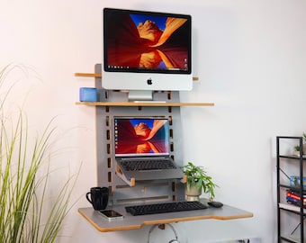 Wall Mounted Home Office Desk: Space Saving Floating Workstation