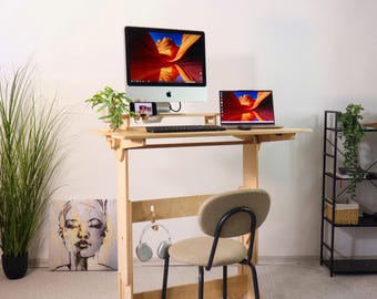 Sperrholz Stehpult: Ergonomische klappbare Home-Office-Möbel
