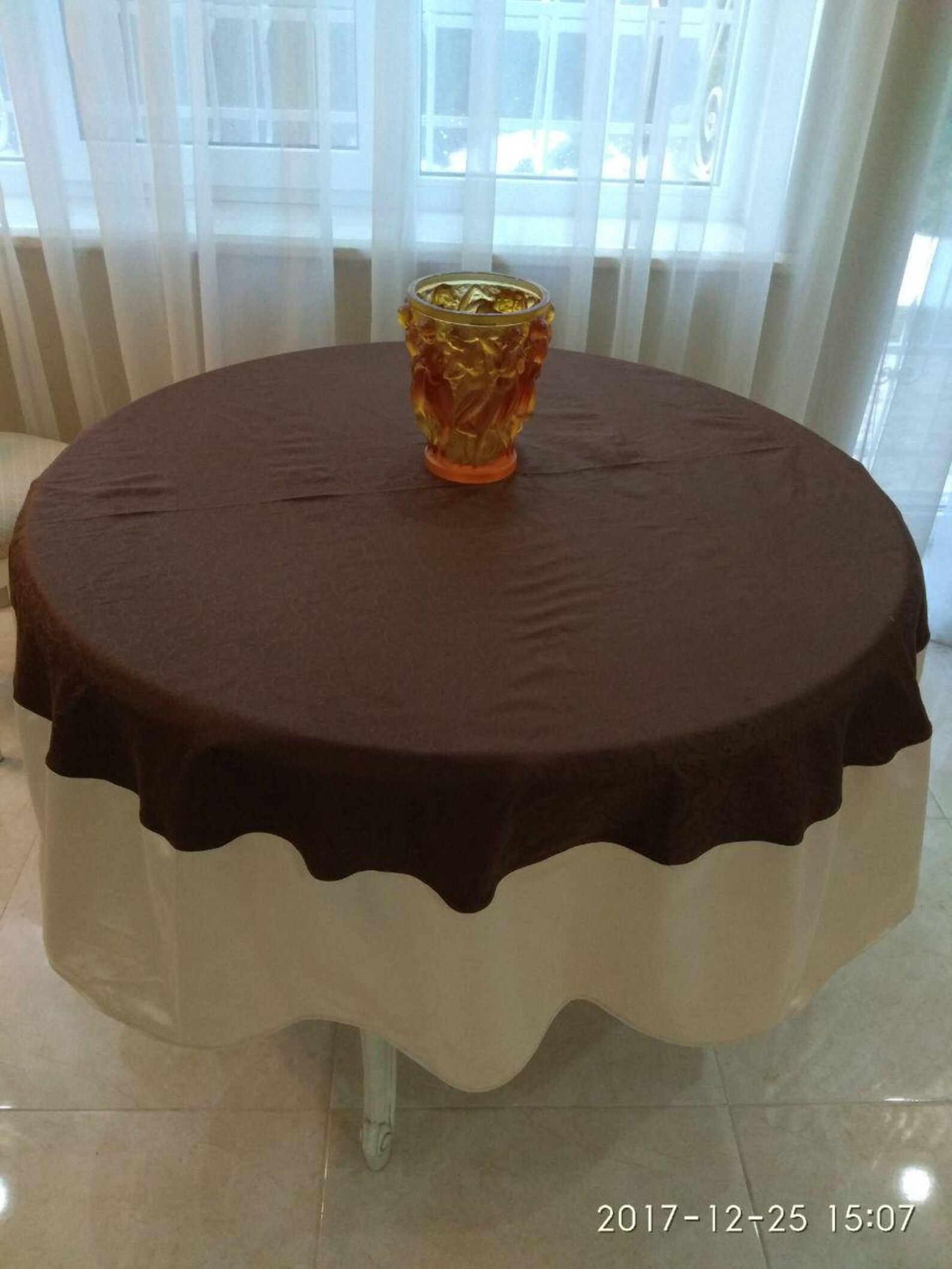 Round tablecloth_brown beige table cover_boho home Etsy