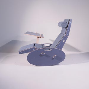 Adjustable Wooden Lounge Chair with Laptop Tray - Garden & Office image 12