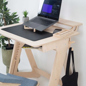 Plywood Furniture Standing Desk Adjustable Home Office Table Custom Computer Desk Wooden Office Furniture Modern Desk Office Gift for Him image 3