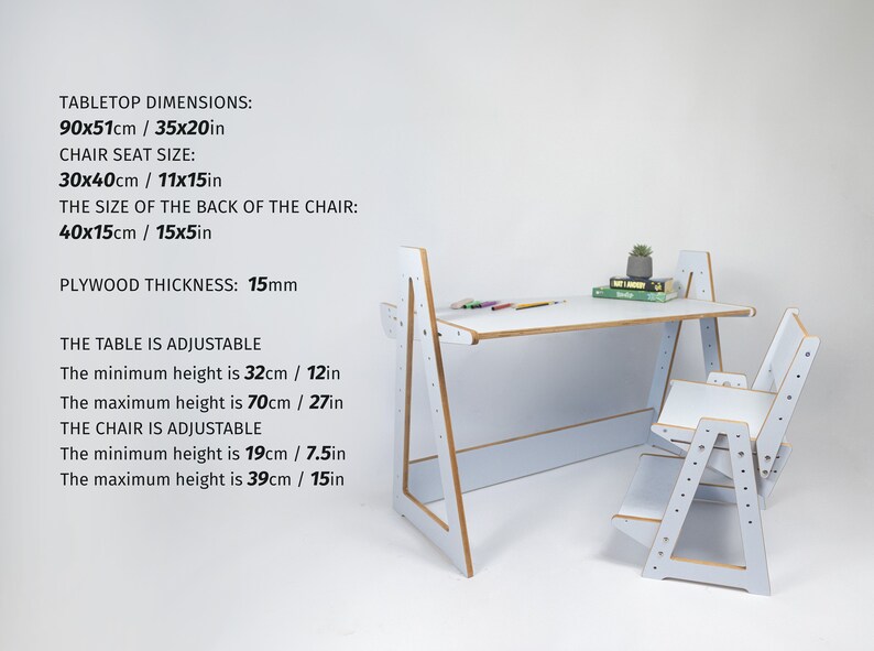 Kids Desk and Chair Wooden Toddler Furniture Activity Table Folding Desk for Kids Custom Gift for Son Fold Learning Table Study Desk Gift image 6