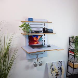 Computer Desk Wall Mount Murphy Desk Plywood Floating Desk Hidden Monitor Desk Adjustable Standing Desk Office Furniture Hanging Office Gift