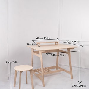 Computer Desk Wooden Plywood Furniture Home Office Desk with Flowerpot Stand Writing Table with Monitor Stand Office Gifts Home Workstation image 6