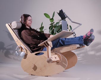 Plywood Lounge Chair: Reclining Reading & Work From Home Chair