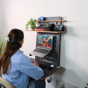 Plywood Wall Mounted Murphy Desk: Space Saving Folding Table