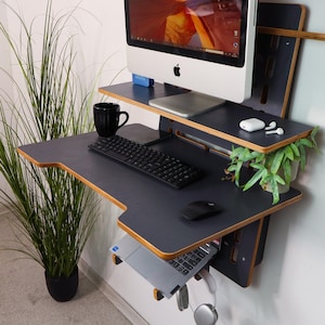 Wall Mounted Standing Desk: Adjustable Height, Space Saving, Modern Office image 17