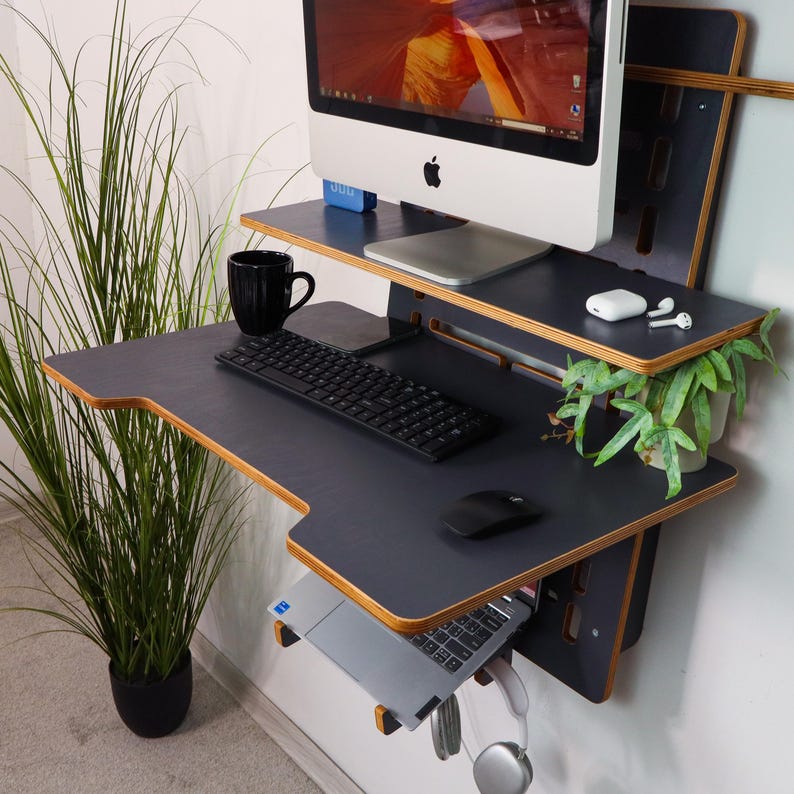 Wall Mounted Standing Desk: Adjustable Height, Space Saving, Modern Office image 17