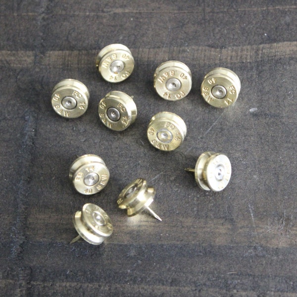 Bullet Thumb Tacks, Bullet Push Pins PACK of 10 Made in the USA Bullet Casing Push Pins or Thumbtacks  Gifts Under 20, Gifts for