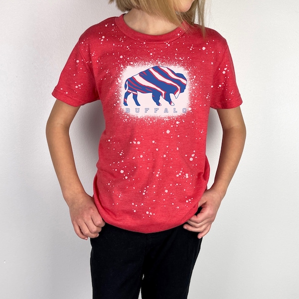 Youth Buffalo Shirt, Buffalo Youth Bleach Shirt Gifts for Her