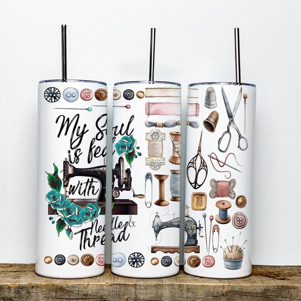 Sewing Life Tumbler, Sewing Skinny Tumbler, Sewing Gifts for Her