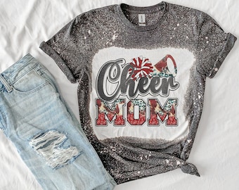 Cheer Mom Bleach Shirt, Cheerleading Bleached T Shirt, Cheerleading Bleach Tees for Woman Gifts for Her