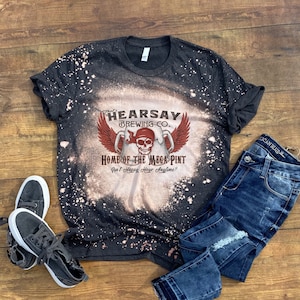 Hearsay Brewing Co. Home of the Mega Pint Shirt Tee,  Hearsay Brewing Co. Home of the Mega Pint Bleached Tee Gifts for Her