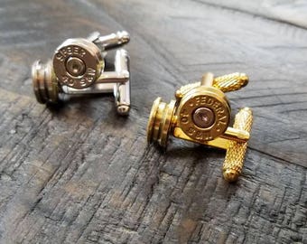 Handmade Spent Bullet Cuff Links Bullet Cufflinks Gold Men's Accessories, Gifts for Him