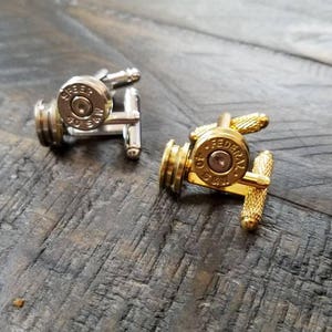Handmade Spent Bullet Cuff Links Bullet Cufflinks Gold Men&#39;s Accessories, Gifts for Him