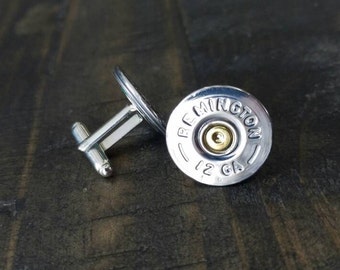 Handmade Spent Shotgun Cuff Links Bullet Cuff Links Bullet Cufflinks Silver Remington Winchester Men's Accessories 12 Gauge, Gifts for Him