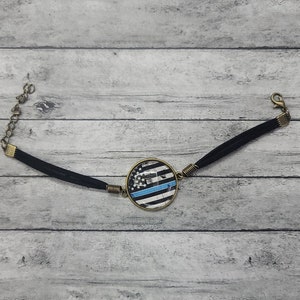 Blue Line Flag Bracelet, Blue Line Bracelet, Blue Line Gift, Police Mom Police Wife, Blue Line Flag Gifts for Her