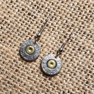 Handmade Hanging Dangle Bullet Earrings, Hanging Bullet Earrings, Bullet Earrings, Nickel or Brass Gifts for Her