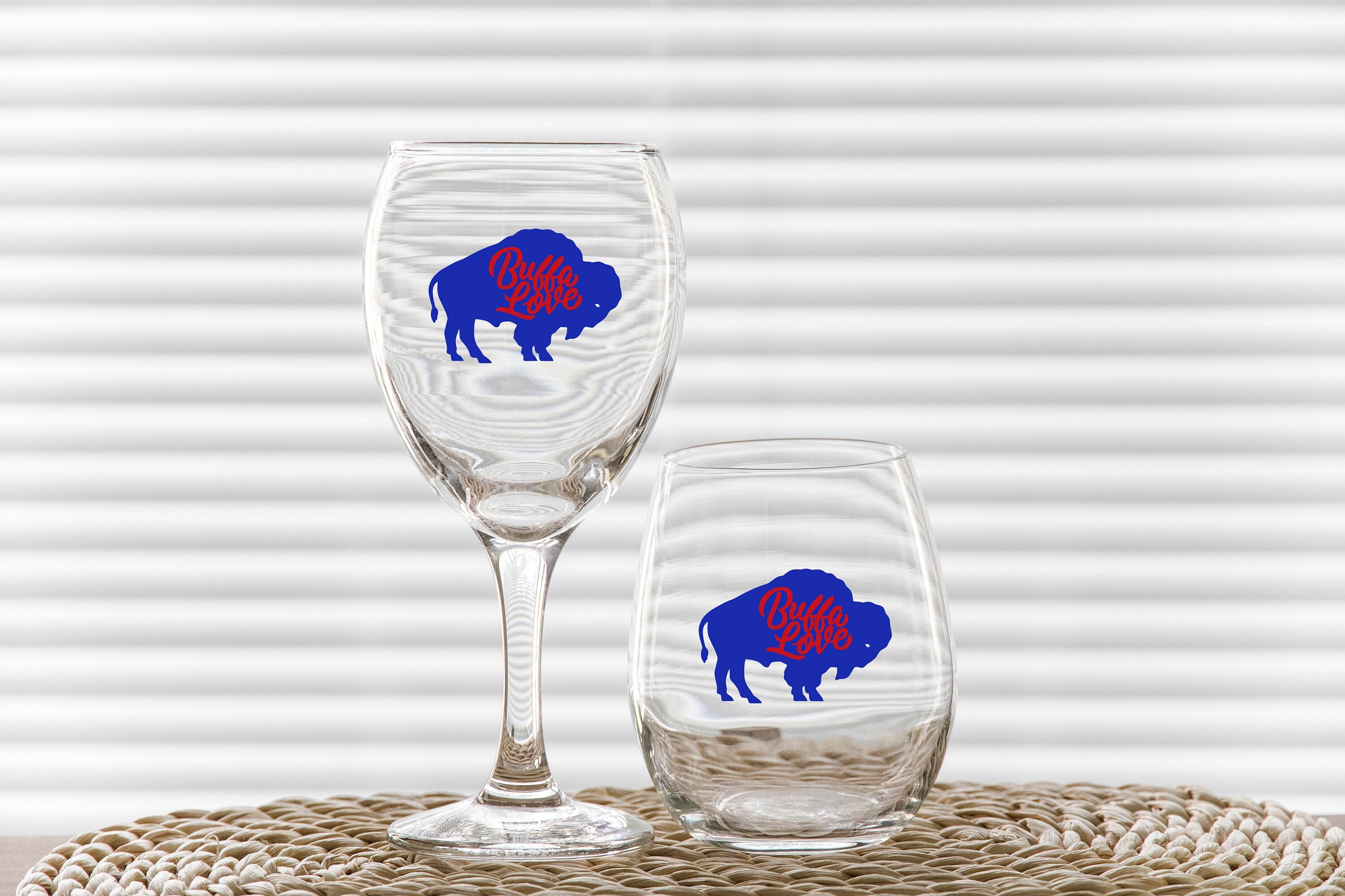 Buffalo Love Wine Glass, Buffalo Wine Glass Gifts for