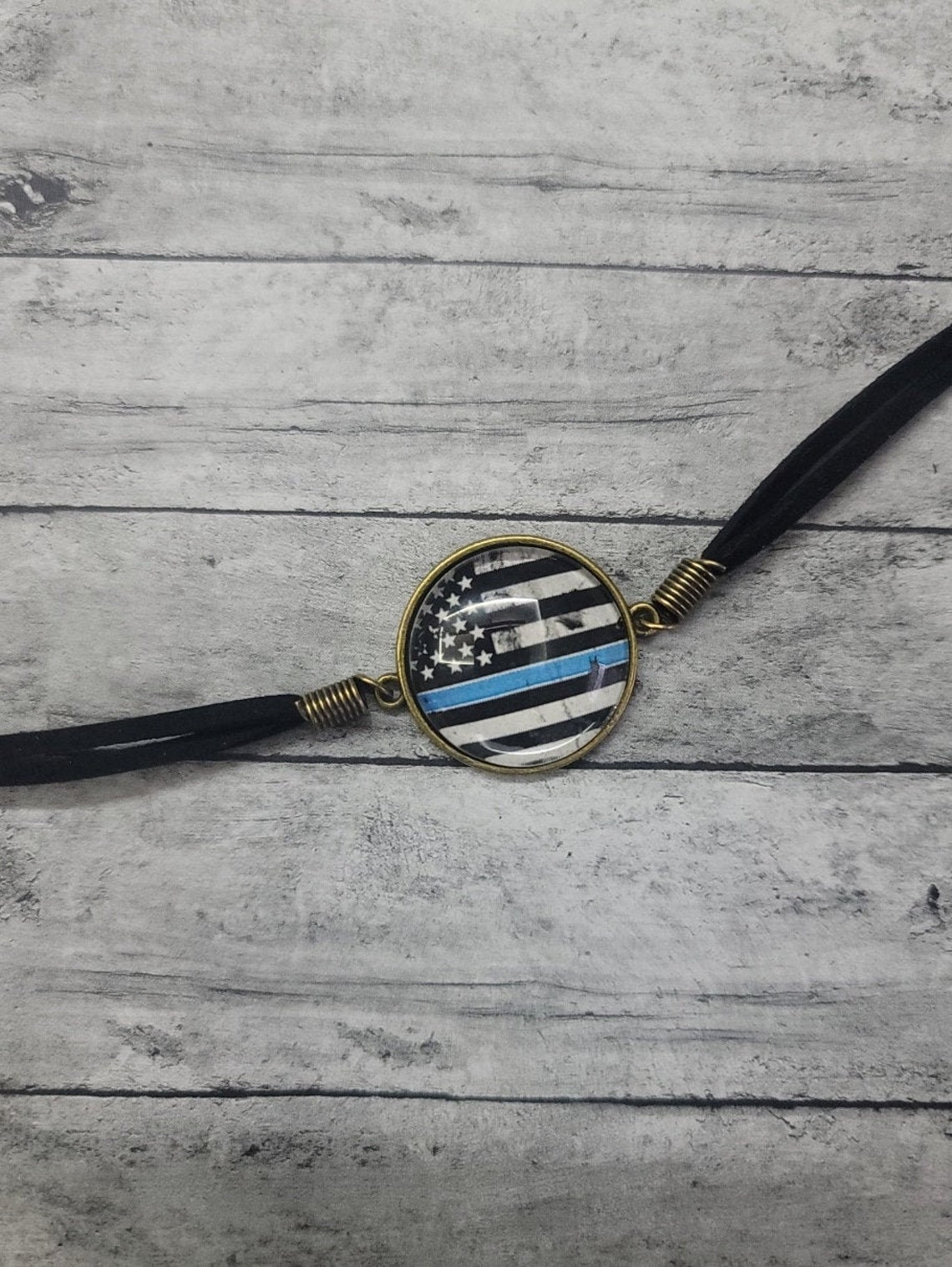 Thin Blue Line Flag Bracelet Thin Blue Line Bracelet Thin Etsy