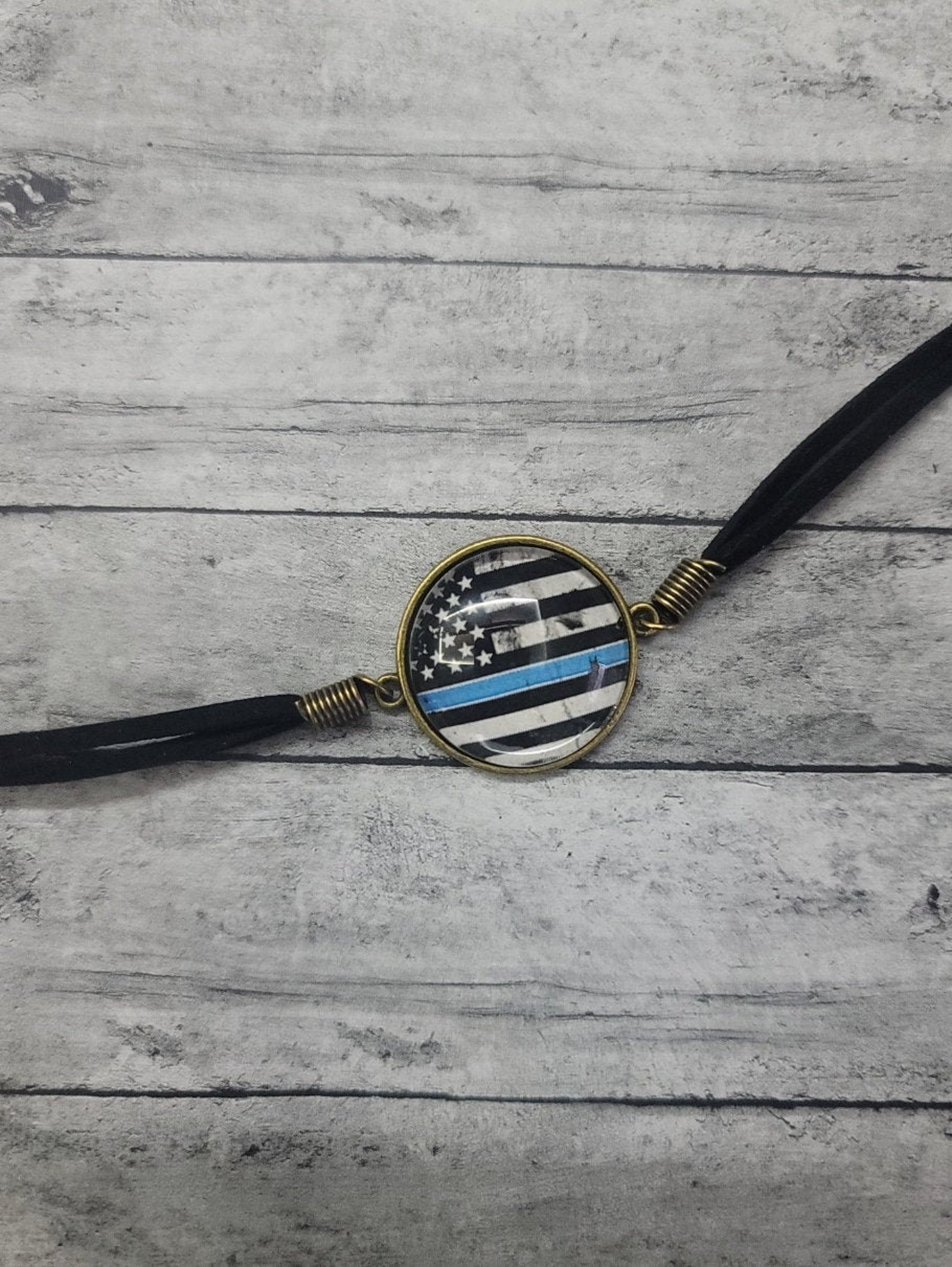 Thin Blue Line Flag Bracelet Thin Blue Line Bracelet Thin Etsy