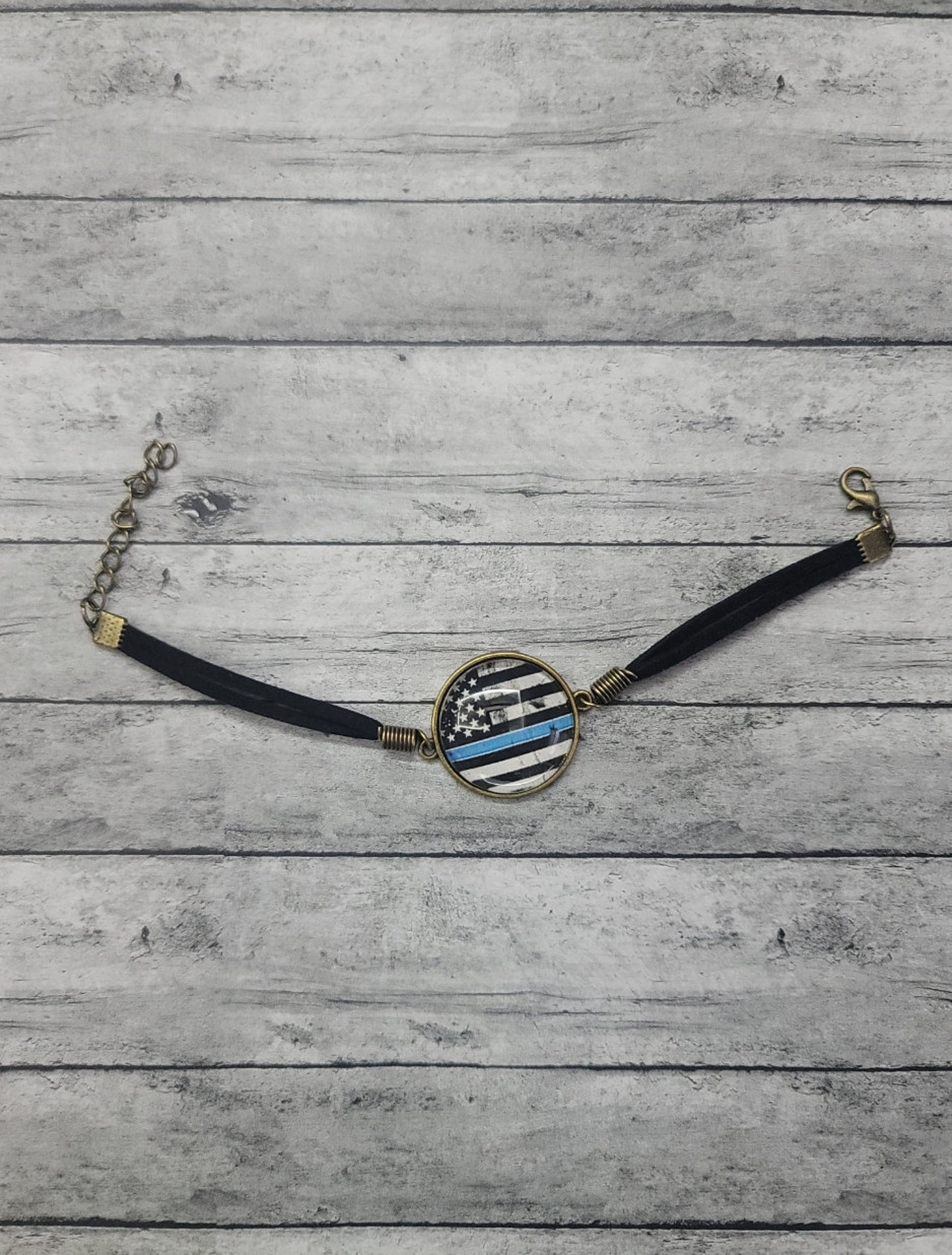 Thin Blue Line Flag Bracelet Thin Blue Line Bracelet Thin Etsy