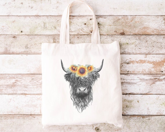 Highland Cow Tote, Cow Tote, Cow Lover Tote, Tote Bag Gifts for