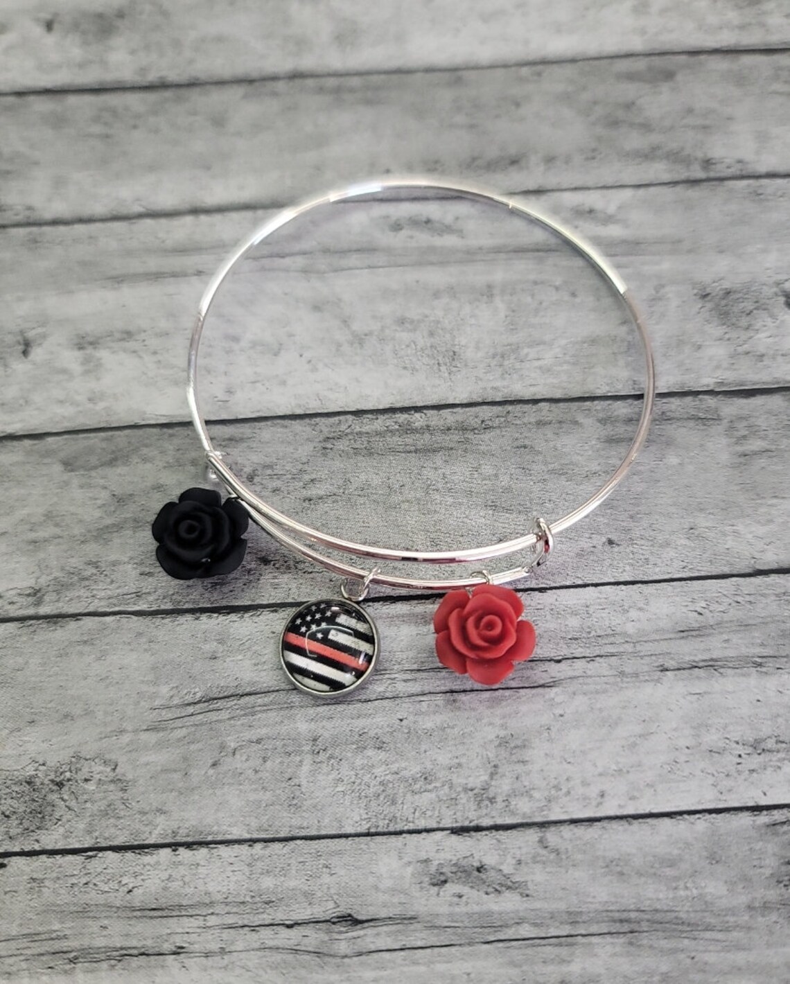 Thin Red Line Flag Bracelet Thin Red Line Bracelet Thin Red Etsy