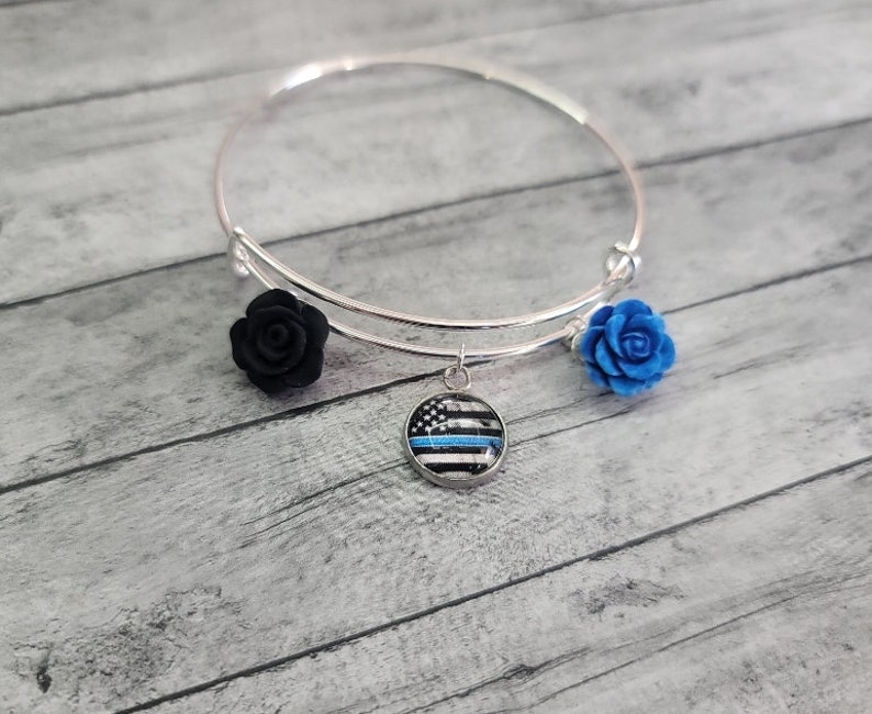 Thin Blue Line Flag Bracelet Thin Blue Line Bracelet Thin Etsy