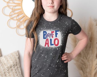 Youth Buffalo Shirt Tee, Buffalo Youth Bleach Tee, Buffalo Kids Shirt Tee Gifts for Her