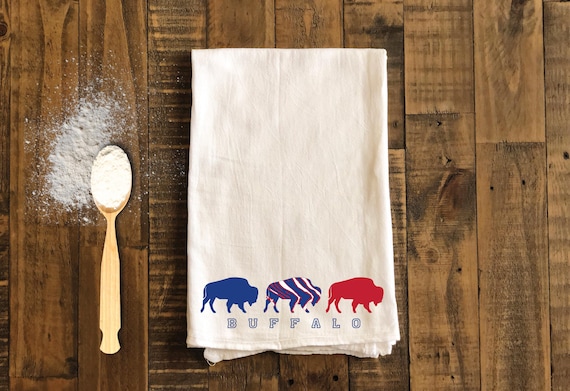 Buffalo Tea Towel - Buffalo Kitchen Tea Towels - Buffalo Flour Sack Dish Towel -Buffalo Housewarming Gift Kitchen Decor Gifts for