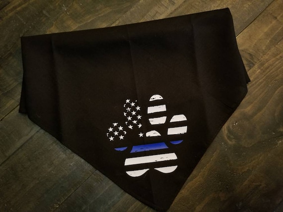 Thin blue line dog bandana top